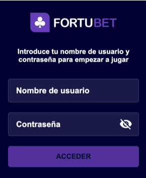 Registration at Fortubet casino